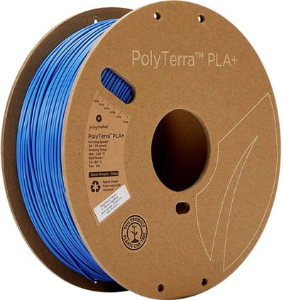 Polymaker PM70949 Regular Filament PLA+ Gering kunststofgehalte, Hoge stijfheid 1.75 mm 1000 g Blauw PolyTerra™ 1 stuk(