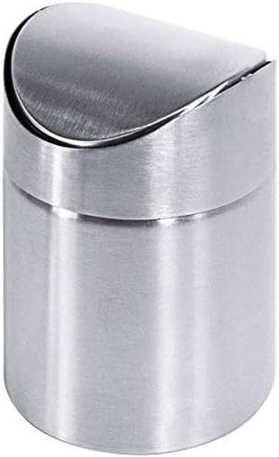 Tafelafvalbak - Prullenbakje - Keukenafval - Schommeldeksel - 13 cm - Zijdemat