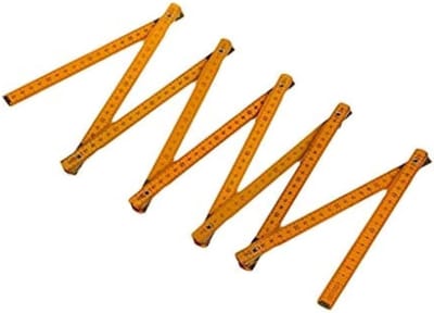 Houten Vouwliniaal - Klassiek Meetinstrument - Precisie Meten - Stalen Scharnieren - 100 cm - Geel