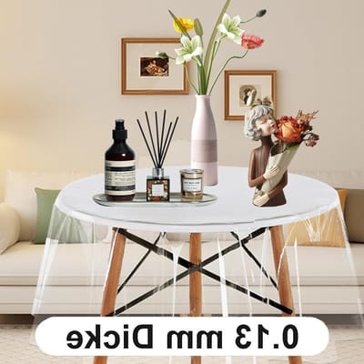 Transparante ronde tafellaken van 153 cm - Waterdicht, wasbaar en vetbestendig tafelbescherming van PVC