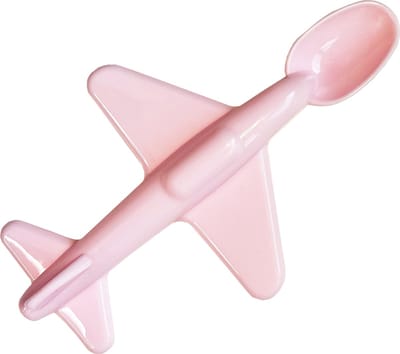 Vliegtuig Lepel Roze - Baby Lepel - Kinderbestek - Kinderbestek Plastic