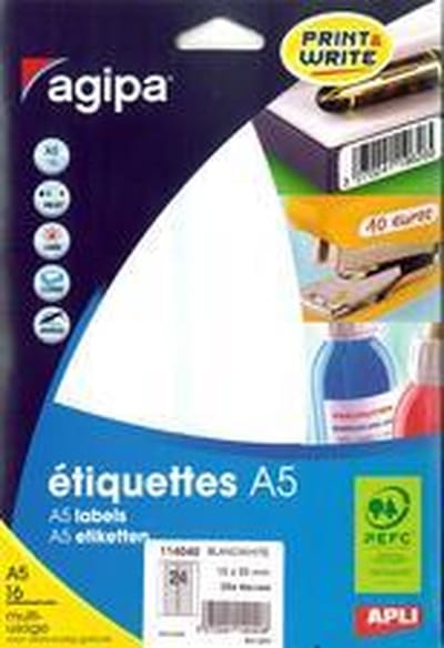 agipa universele etiketten, diameter: 24 mm, rond, wit