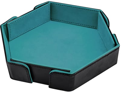 Dailygoods- Dobbelstenen Bak - Magnetisch - Opvouwbaar - Zeshoek - PU Lederen - Fluwelen Binnenkant - D&D/RPG Gebruik - Dobbelsteenhouder