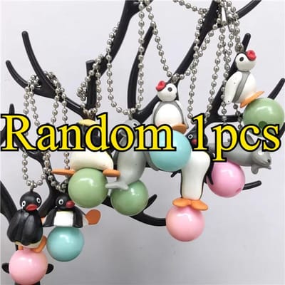 YUJIN Pinguïnfamilie Capsule Speelgoed Origineel PINGU Schattige Kleurrijke Snoep Snackzak Voedsel Spelen Aromatherapie Sleutelhanger black