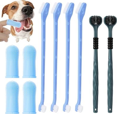 Honden Tandenborstels - Orale Verzorging - Dagelijkse Reiniging - Multi-hoek Borstelkop - 10 Stuks