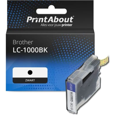 PrintAbout huismerk Inktcartridge LC-1000BK Zwart Geschikt voor Brother