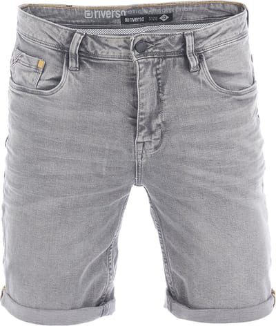 riverso Heren Short Broeken RIVUdo regular/straight Fit Grijs W 46 Volwassenen Denim shorts Stretch Jeans Korte Broek