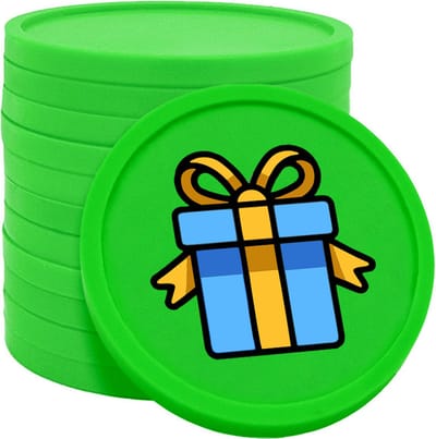 CombiCraft cadeau munten groen Ø29mm enkelzijdig bedrukt - 100 stuks