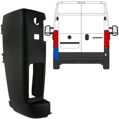 Hoek achterbumper 180 graden voor Citroen Jumper 2018- / Links