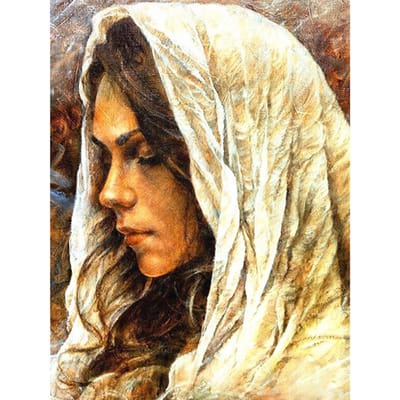 Diamant broderie beauté diamant mosaïque diamant peinture Portrait Art photo décor maison 20X30CM beige