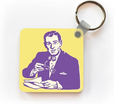 Sleutelhanger - Uitdeelcadeautjes - Een illustratie van een nette man die leest - Plastic