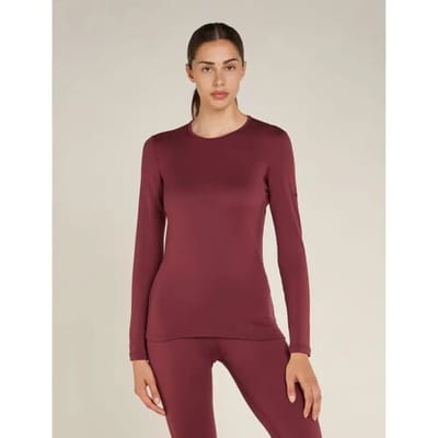 Icebreaker Women's 260 Tech LS Crewe Thermal Top (Maat - L, Kleur - Port)
