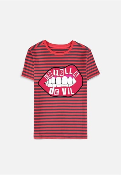 Disney Cruella - Striped Dames T-shirt - M - Rood/Zwart