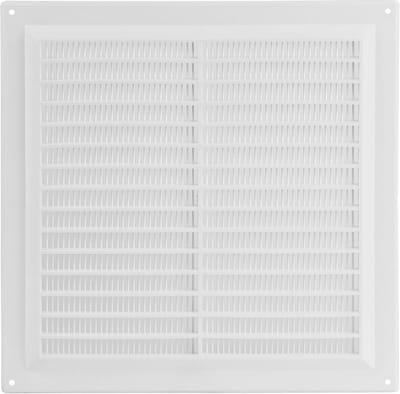 Vierkant Kunststof Ventilatierooster 250x250 mm Wit met Insectenbescherming