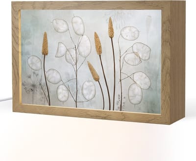 Tafellamp 30x20 cm - LED lamp - Stilleven - Droogbloemen - Natuur - Decoratieve tafellampen - Dimbaar - Tafellampje slaapkamer - Woonkamer binnen