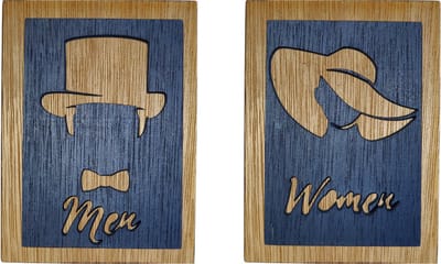 Djemzy - deur bordje - bordje - Toilet bordje hoeden - 3d - hout, zwart - 3.6mm multiplex
