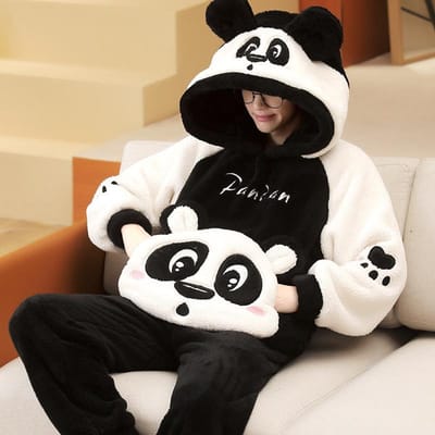 Herfst en Winter Warme Flanel Heren Pyjama Set Lange Mouwen Broek Tweedelige Set Leuke Zachte Huiskleding Grote Jongenskleding XL white