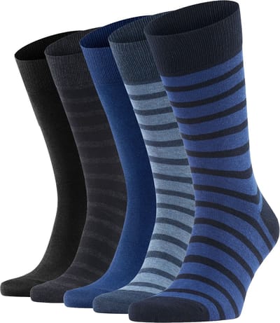 FALKE Happy Box 5-Pack gedessineerd katoen multipack sokken heren veelkleurig - maat 43-46