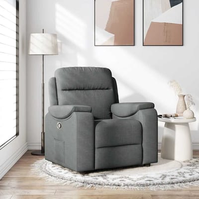 vidaXL - Fauteuil - verstelbaar - stof - donkergrijs