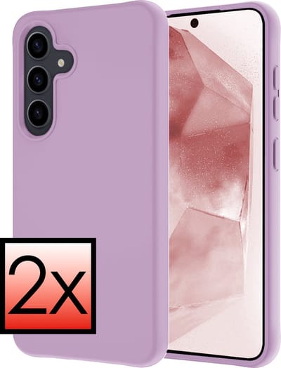 Hoesje - 2 Stuks - Geschikt voor Samsung Galaxy A55 - Sterk & Shockproof - Case Siliconen - Back Cover - Telefoon Hoes - Lila