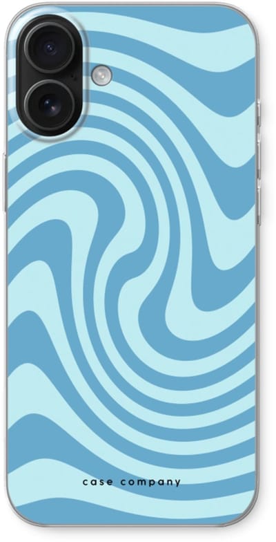 Case Company® - Hoesje geschikt voor iPhone 16 Plus hoesje - Swirl Blauw - Soft Cover Telefoonhoesje - Bescherming aan alle Kanten en Schermrand