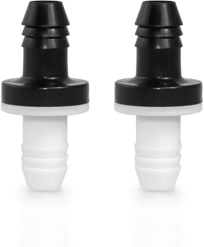 Dailygoods- Terugslagklep 10 mm - 2 stuks - Hoogwaardig ABS - Zuur- en alkalibestendig - Siliconenrubbermembraan - Temperatuurbereik 20-50 °C - Ventiel