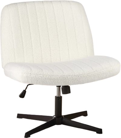 Archi Bureaustoel – Stoel - Draai fauteuil - Draaibaar & Verstelbaar – Teddy Velvet – Beige – Zwarte Metalen Poten