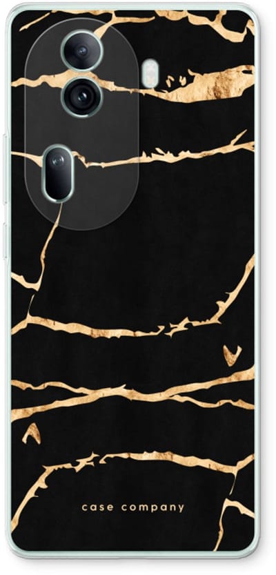 Case Company® - Hoesje geschikt voor Oppo Reno 11 Pro hoesje - Gouden marmer - Soft Cover Telefoonhoesje - Bescherming aan alle Kanten en Schermrand