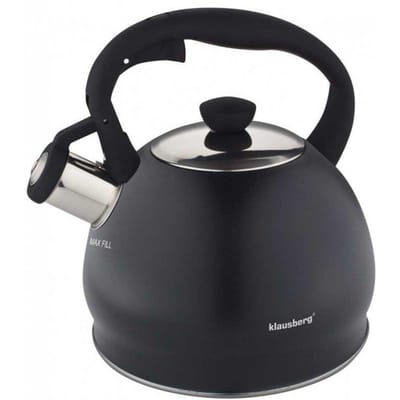 Klausberg 7428 - Fluitketel - RVS - 2 liter - zwart