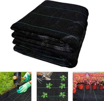 Onkruiddoek Tuin - Tuinvlies Mulchfolie - Onkruid Vrij Houden - Waterdoorlatend Scheurvast - 2 x 10 meter - Zwart