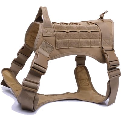 Tactisch Militair Vest voor Huisdieren Buiten Trainingsvest Hondentuig en Lijn Set Met Halsband Voor Middelgrote Grote Honden Duitse Herder (as the picture,M)