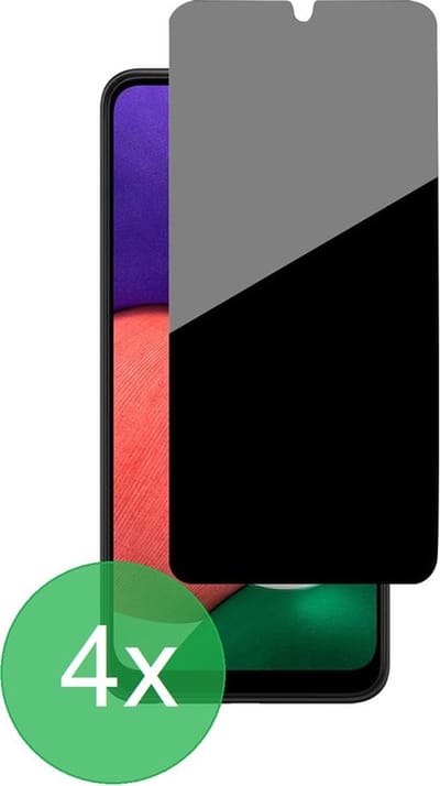 Screenprotector Geschikt voor: Samsung Galaxy A22 5G Privacy Full 4x - screen protector - volledige glas - bescherming - beschermglas - Anti Spy - ZT Accessoires