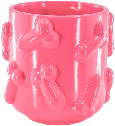 Housevitamin Pot - Planten Pot - Piemels - Keramiek -Fluor Roze -11x11x11,5cm