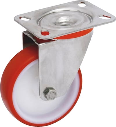 Wurth - Industrieel zwenkwiel PUR-band - Meubeltransportwiel Met draaibare houder x 1 st - 170 kg