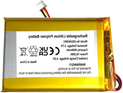 Batterij Vervanging - Oplaadbare Li-Po - Babyfoon Gebruik - Overlaadbeveiliging - 5000mAh - Zwart