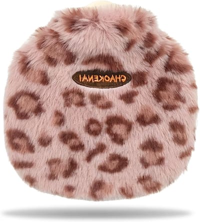 Pluche warmwaterkruik met schattige luipaardhoes, 350 ml, ideaal voor wintercomfort en warme handen, perfect voor mannen en vrouwen