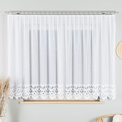 Markizeta Serie - Kant en Klaar Jacquardgordijn - Wit - 400x160 cm - Polyester