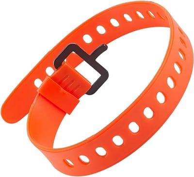 SnelShoppen - 2Pcs Multifunctionele Lashing Buckle Belt - Oranje Rubber - Snelle Release Luggage Cargo Fastener - Organiser voor Camping, Yoga Matten,