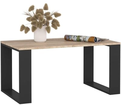 Minimalistische Houten Koffietafel met Plank 92 x 45 x 53 cm voor Woonkamer en Slaapkamer