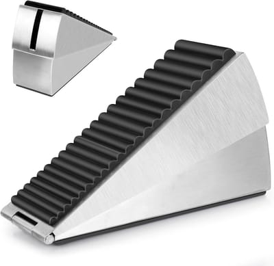 Deurstopper - Deurwig - Zware Deuren - Verstelbare Hoogte - 3 Inch Hoog - Zilver