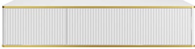 Vente-unique Hangenmeubel ladekast voor badkamer met ribbels en gouden randje, 2 laden - Wit - 150 cm - KELIZA