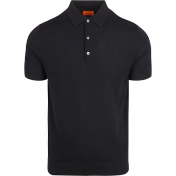 Suitable Polo Rishi Merinowol Donkerblauw (navy) - Maat S - Heren - Polo shirt Heren met Korte mouw
