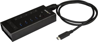 StarTech.com USB-C Hub Metal 7 Port USB hub - 7 - USB 3.0 - Zwart