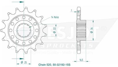 Pignon de sortie de boite Esjot pour Moto Ducati 939 Supersport 2017 à 2018 Neuf