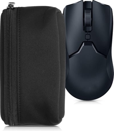 kwmobile computermuis hoes geschikt voor Universal Gaming Mouse hoesje - Muis beschermhoes met rits - Mouse case van neopreen in zwart