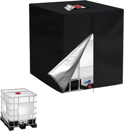Hoogwaardige IBC Tank Bescherming, 1000 L, UV-bestendige en Weerbestendige Dekzeil, Stofdicht met Opbergtas (120 x 100 x 116 cm) - Ideaal voor Buitengebruik en Langdurige Bewaring