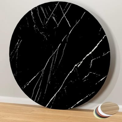 Tafelblad Rond - Houten Blad - Eettafel Vervanging - Sterk Glad Oppervlak - 40cm Diameter - Black stone
