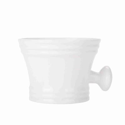 Bol de savon à raser en plastique, bol de mousse de savon à raser, bol de rasage pour hommes (blanc) blanc