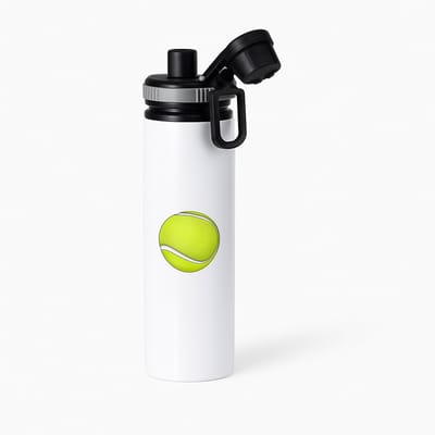 Hacebo® - Tennisbal waterfles met draaidop grijs - Tennis - Tennissers - Sport - balsport - raket - water fles - 850ML