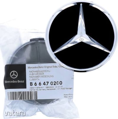 Set van 4 Originele Mercedes naafdoppen Glans Zwart - 75mm 75 mm - OEM - B66470200 - Naafkappen - Originele Velgen - naafkapjes - wieldop - Embleem - Logo - Ster - A C E G S Klasse - Naafdopjes - AMG - 70mm 70 mm